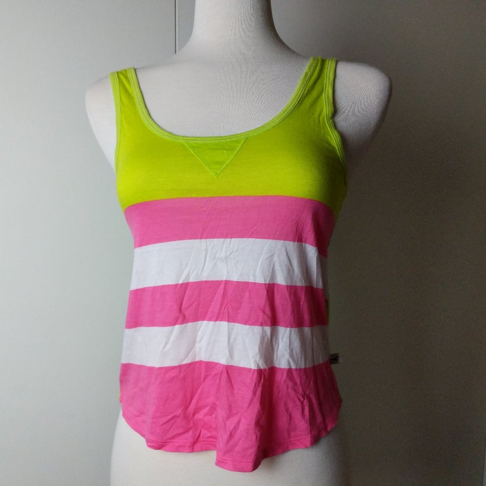 Hollister Tank Top Lime Green, Pink, White, XS